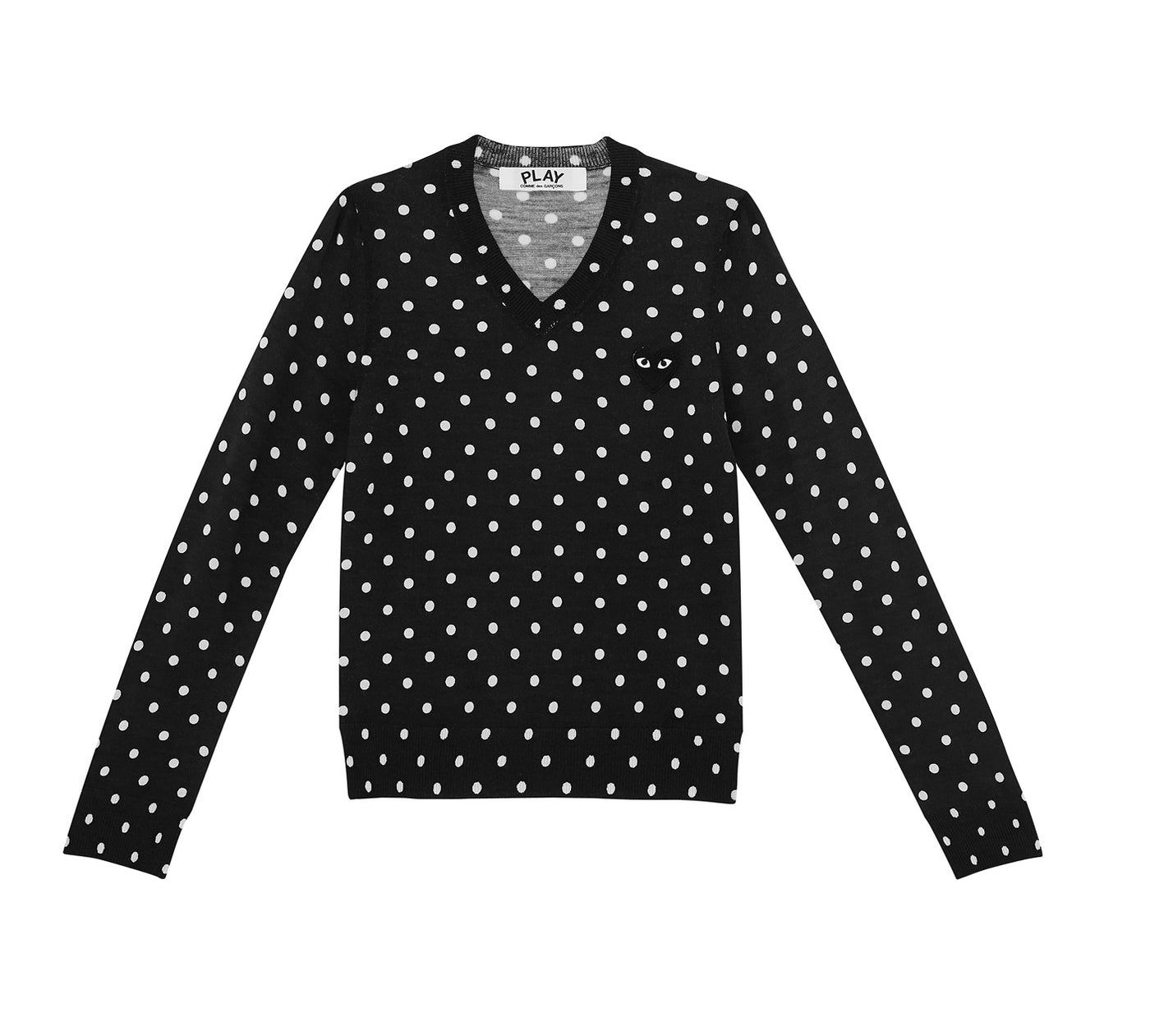 Polka Dot Sweater With Black Heart Women (Black)