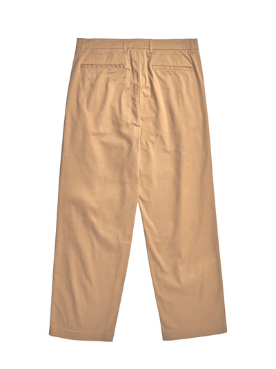 Benn Relaxed Twill Pleated Trouser (Utility Khaki)