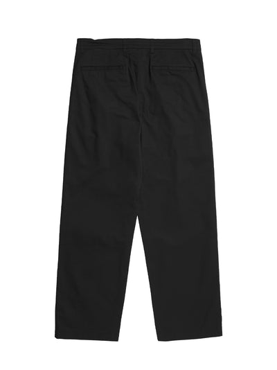 Benn Relaxed Twill Pleated Trouser (Black)