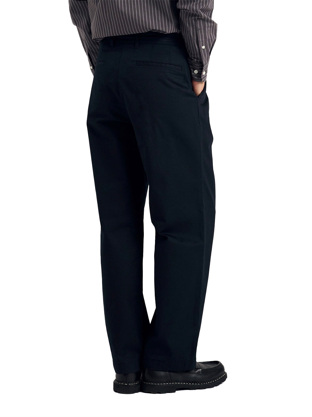 Benn Relaxed Twill Pleated Trouser (Black)