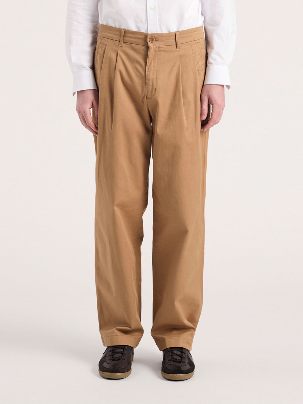 Benn Relaxed Twill Pleated Trouser (Utility Khaki)
