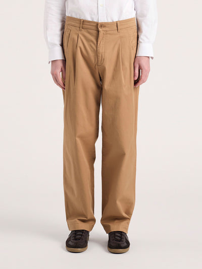 Benn Relaxed Twill Pleated Trouser (Utility Khaki)