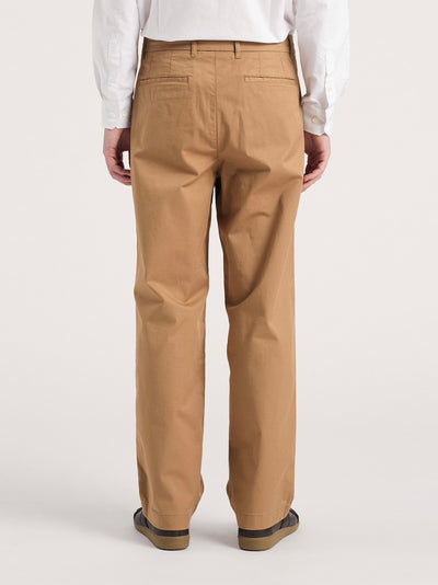 Benn Relaxed Twill Pleated Trouser (Utility Khaki)