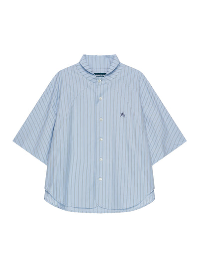 Sario Bomber Short Sleeve Shirt Lake Stripe