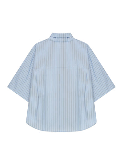 Sario Bomber Short Sleeve Shirt Lake Stripe