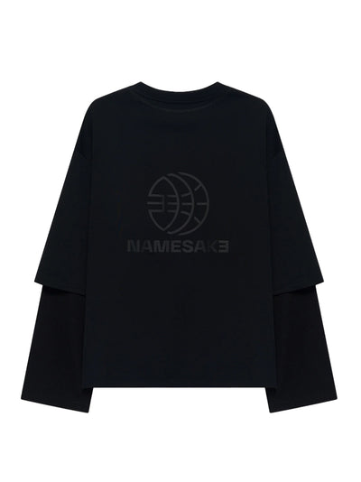 Mayo Oversized Globe Double Sleeve Tee (Euphoric Black)