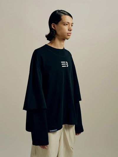 Mayo Oversized Globe Double Sleeve Tee (Euphoric Black)