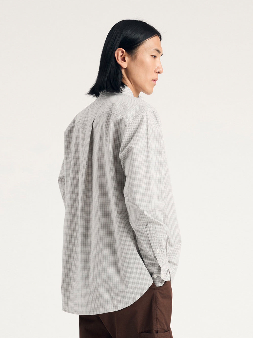 Ole Oversize Poplin Check Shirt (Oatmeal)