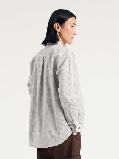 Ole Oversize Poplin Check Shirt (Oatmeal)