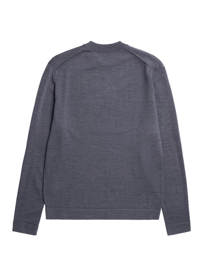 Tech Merino Crepe Crewneck (Charcoal Melange)