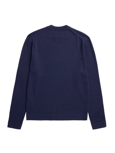 Tech Merino Crepe Crewneck (Dark Navy)