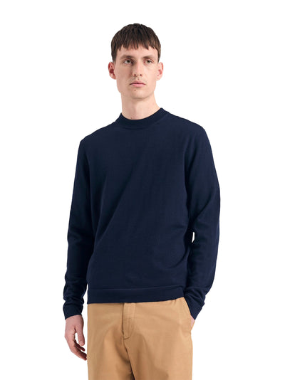 Tech Merino Crepe Crewneck (Dark Navy)