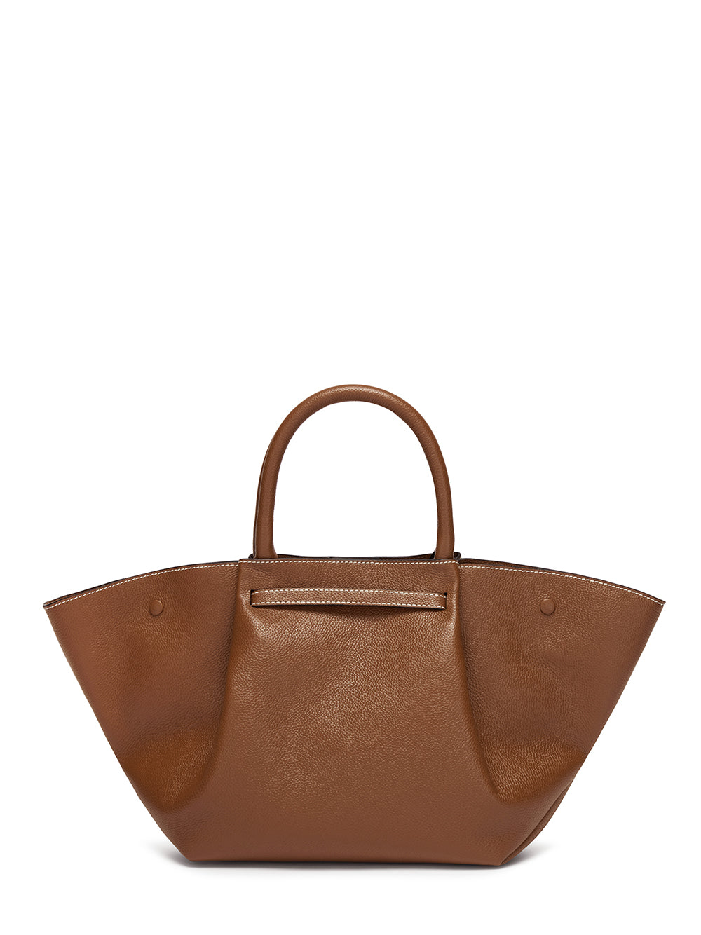 Midi New York Handbag (Tan With Ecru Contrast Stitching)