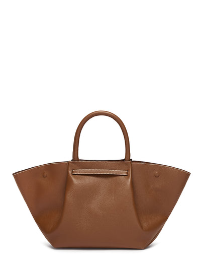 Midi New York Handbag (Tan With Ecru Contrast Stitching)