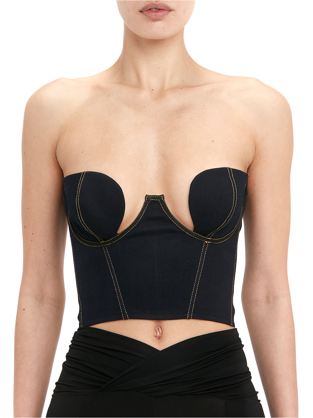 Strapless Cropped Corset Black Overdy