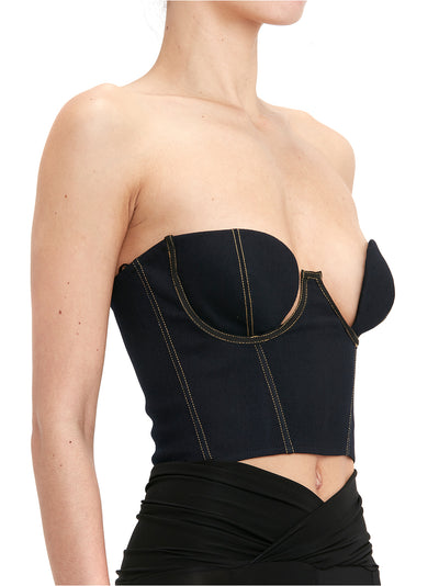 Strapless Cropped Corset Black Overdy