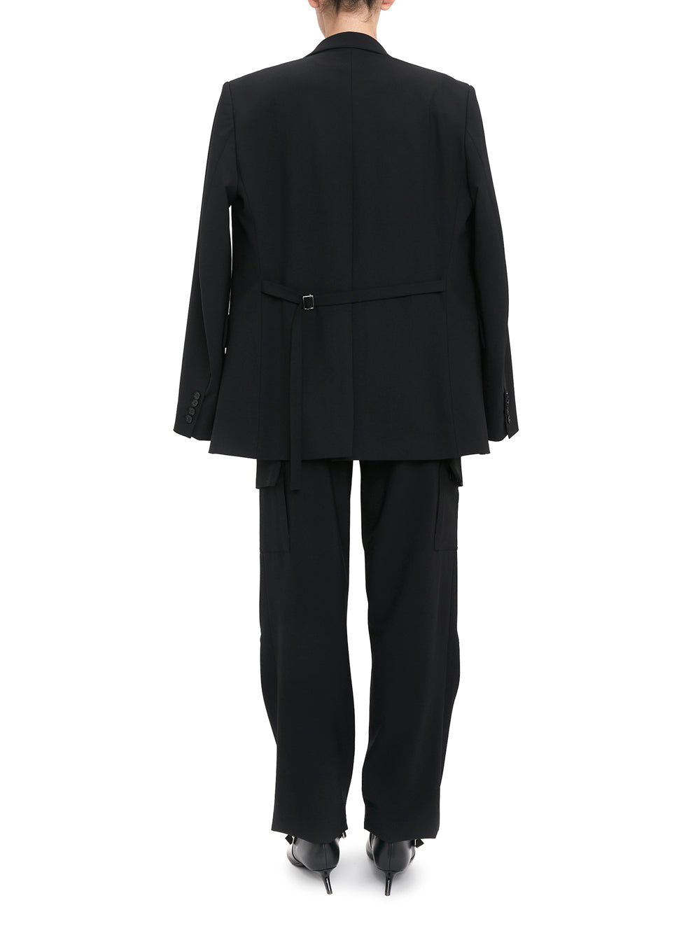 Tailored Blazer With Back Belt Black