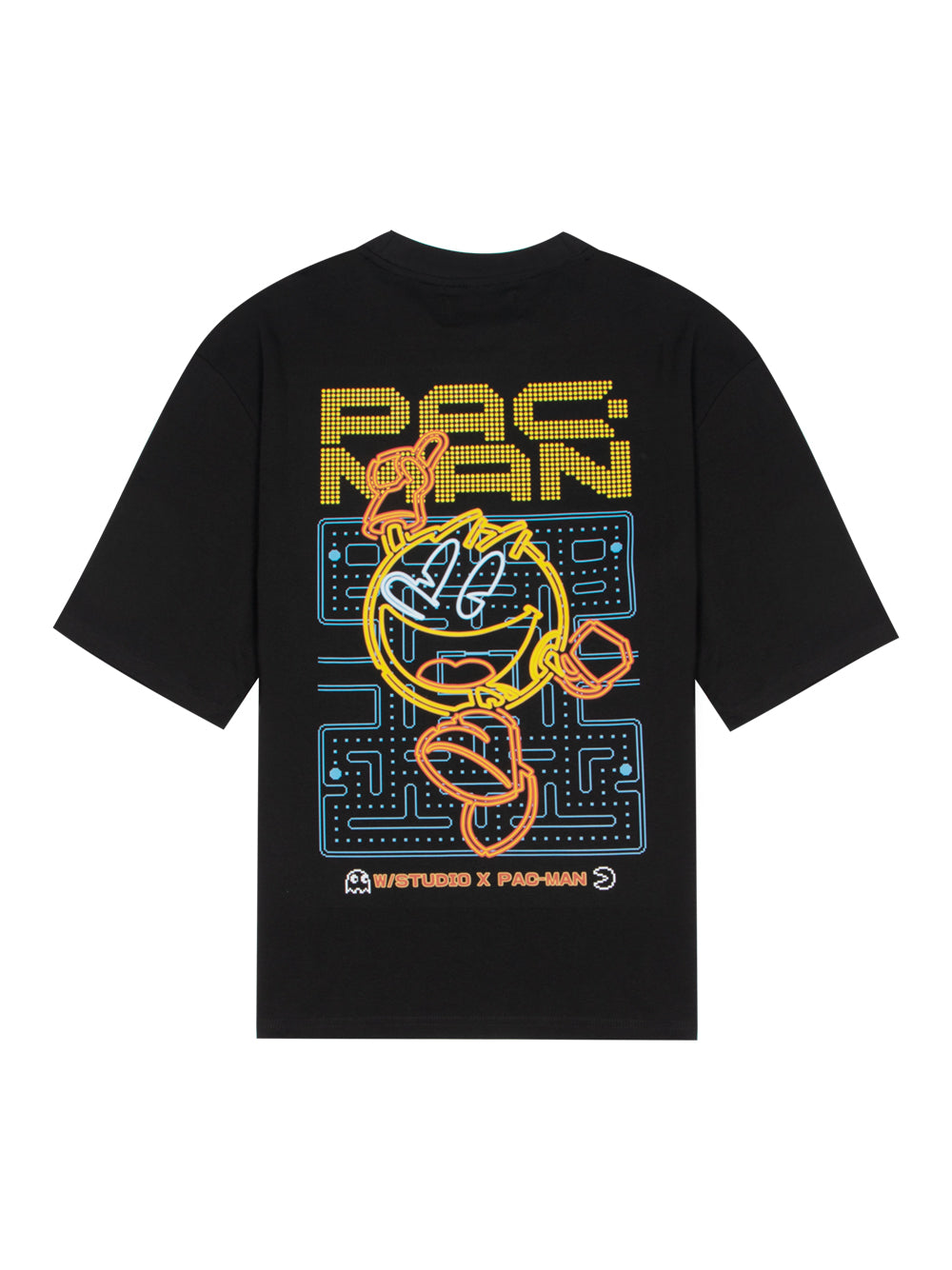 Neon Pac-Man Heavy T-Shirt (Black)