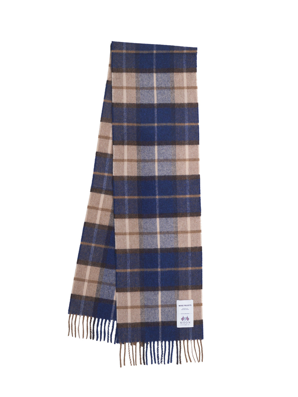Norse Moon Merino Lambswool Checked Scarf (Estate Blue)