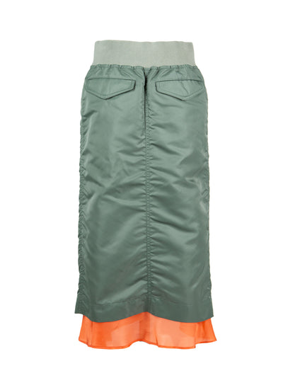 Nylon Twill Skirt (Khaki)