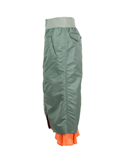 Nylon Twill Skirt (Khaki)