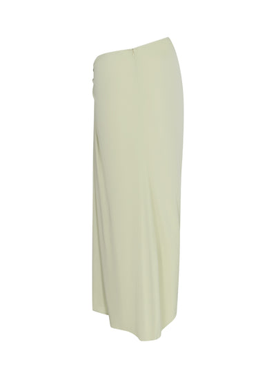 Odessa Arced Drape Split Skirt (Pistachio)