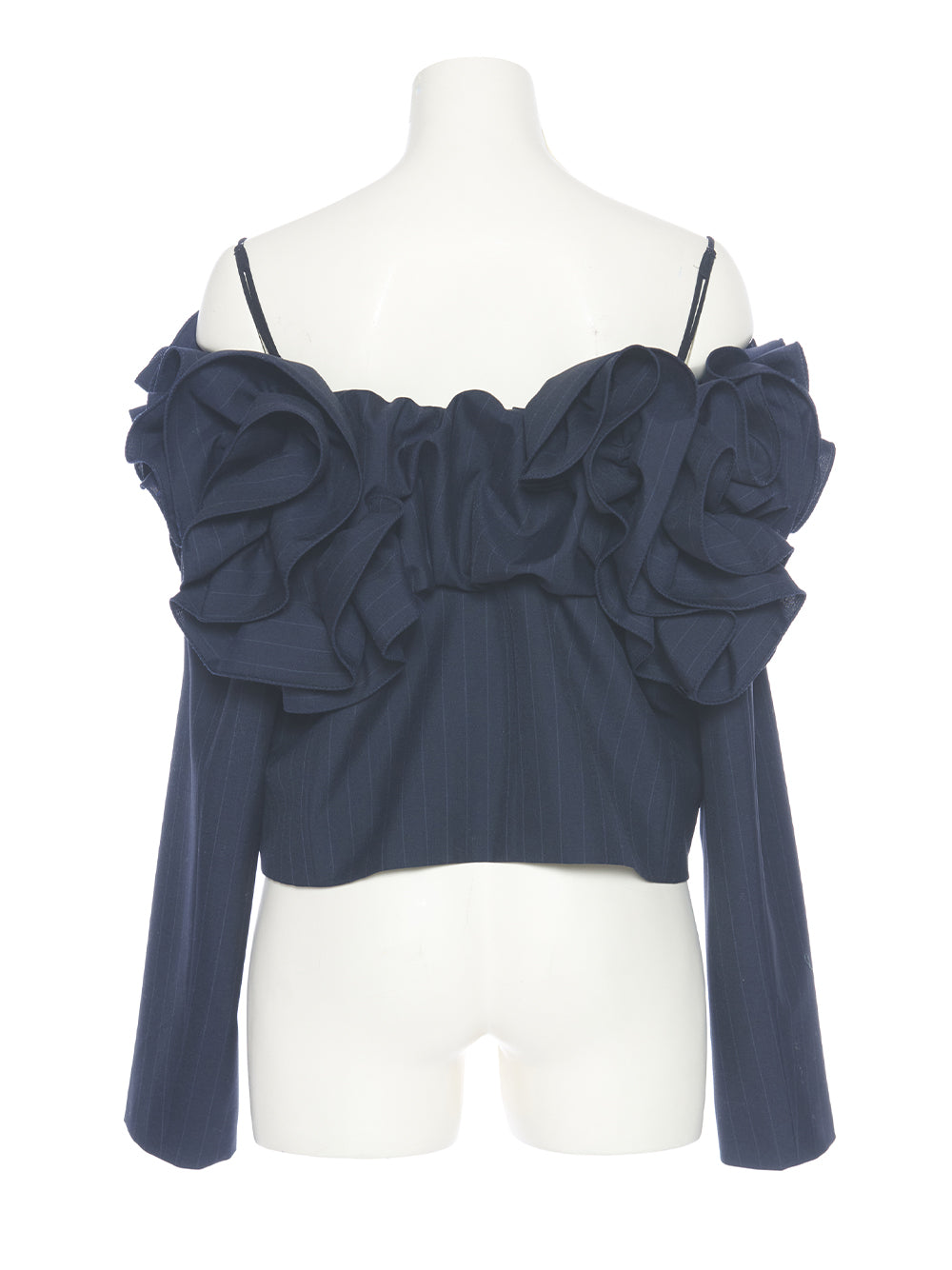 Off the Shoulder Frill Jacket (Navy)