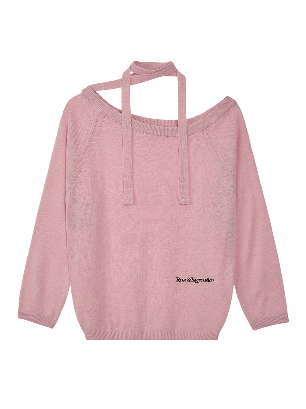 One-Shoulder Knit Top (Pink)