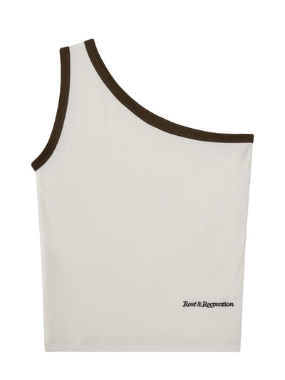 One Shoulder Sleeveless (Cream)