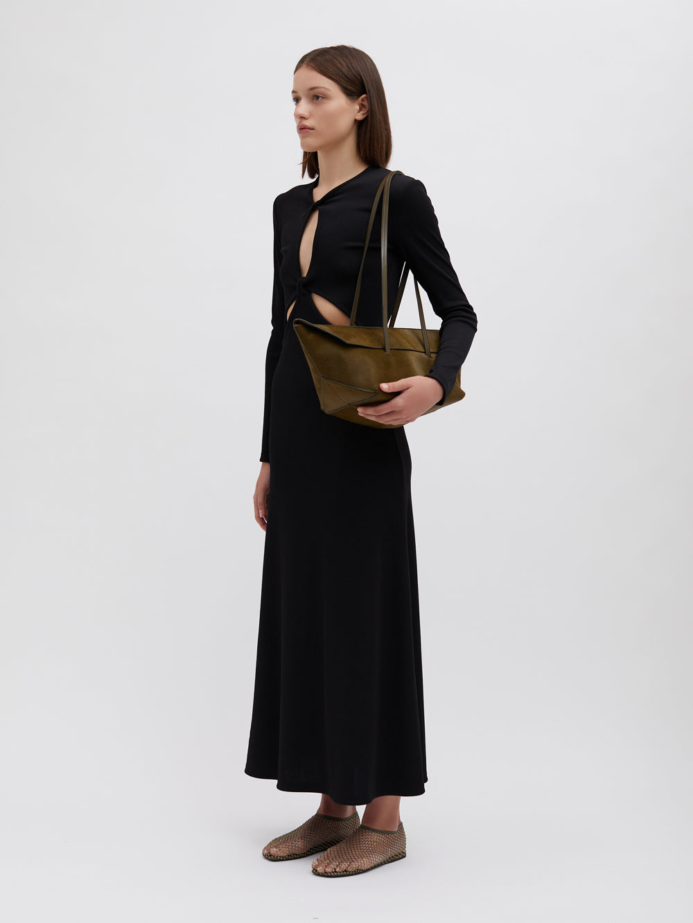 Open Twist Anglaise Dress (Black)