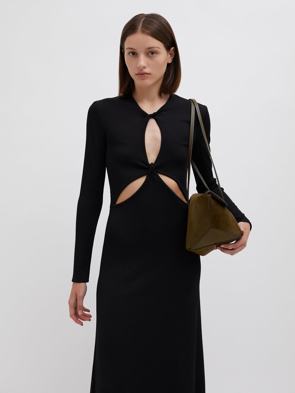 Open Twist Anglaise Dress (Black)