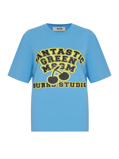 Organic Cotton "Fantastic Green Burro Studio" T-shirt (Light Blue)
