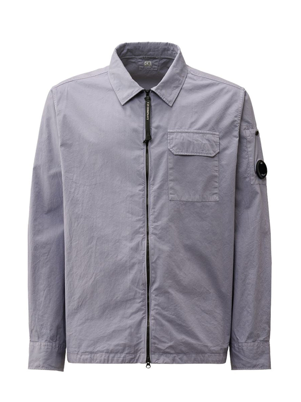 Organic Gabardine Full Zip Overshirt (Lavender Violet)