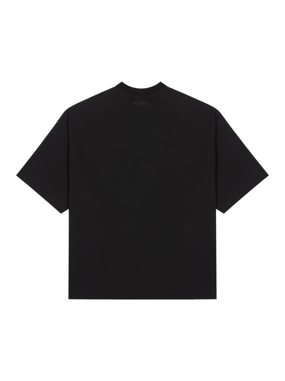 Oval Logo Cropped Boxy T-Shirt (Black/Black)