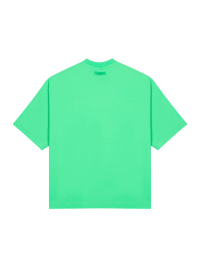 Oval Logo Cropped Boxy T-Shirt (Neon Green)