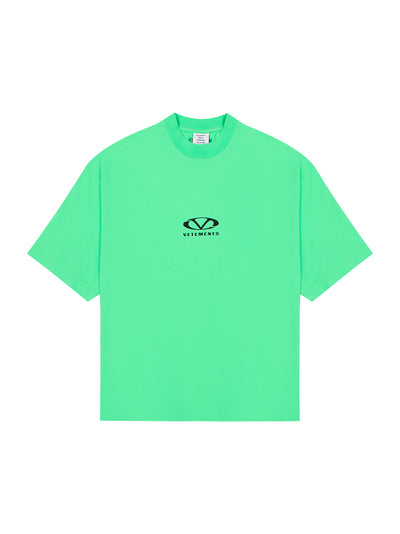 Oval Logo Cropped Boxy T-Shirt (Neon Green)