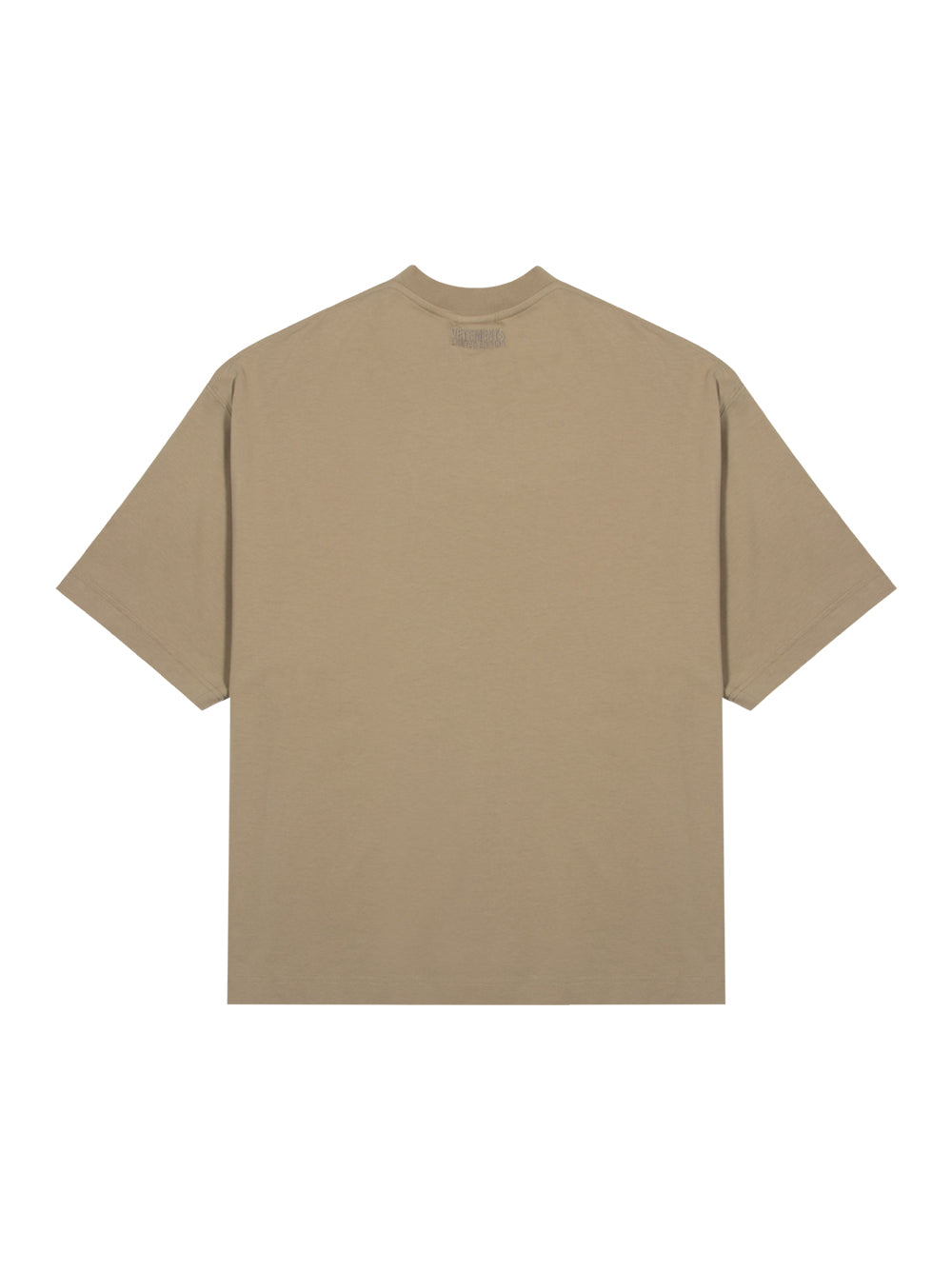 Oval Logo Cropped Boxy T-Shirt (Taupe)