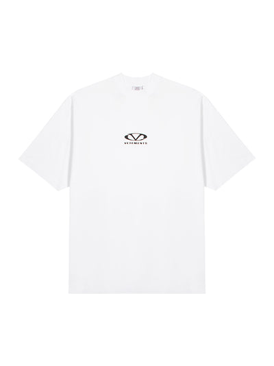 Oval Logo Oversized T- Shirt (White)