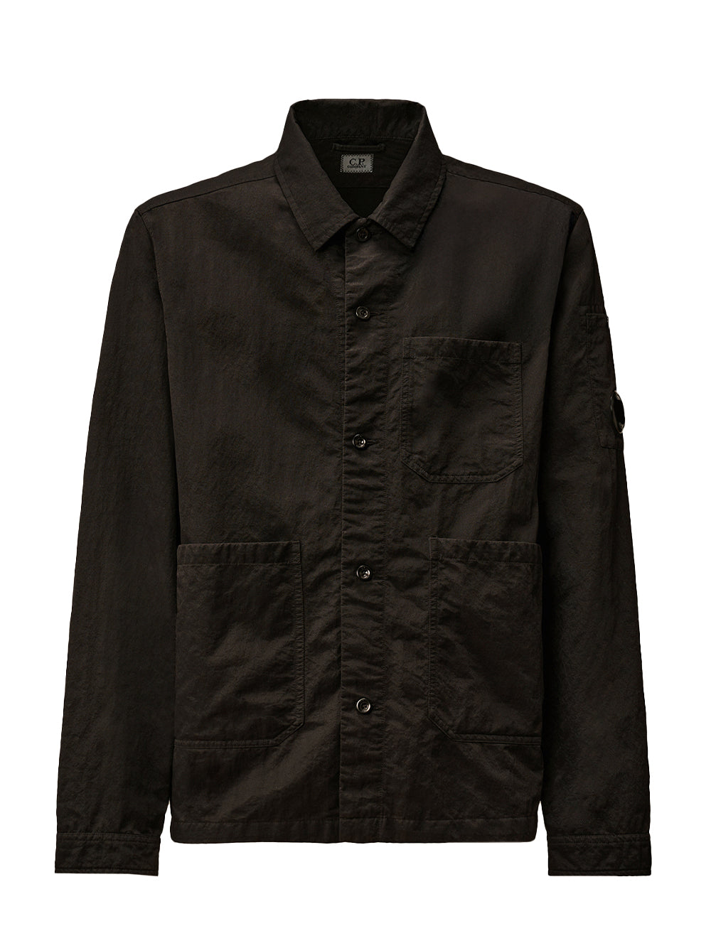 Overshirt In Diagonal Flatt Nylon (Black)