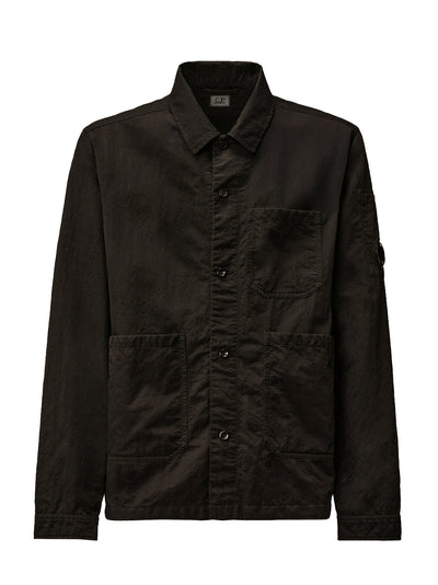 Overshirt In Diagonal Flatt Nylon (Black)