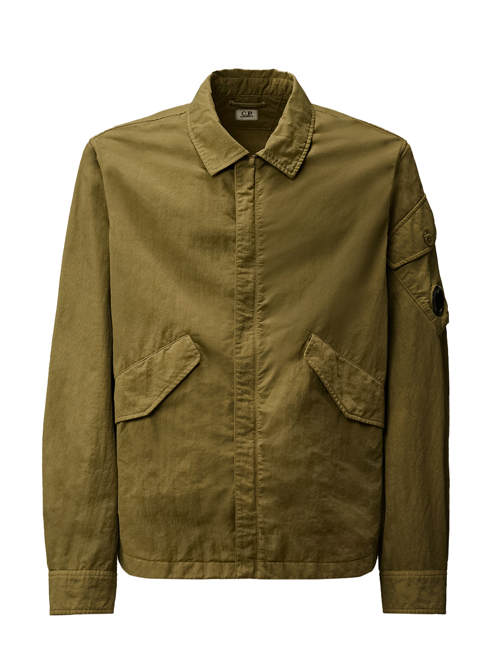 Overshirt In Diagonal Flatt Nylon (Elmwood Green)