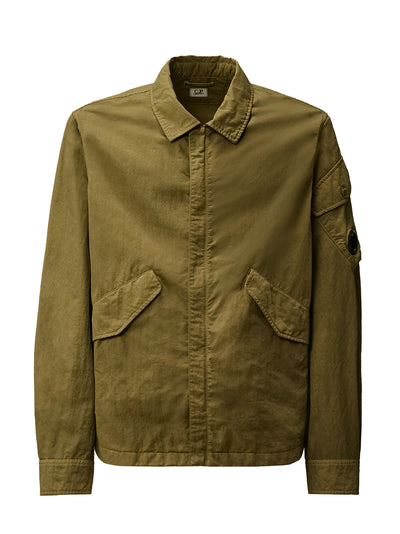 Overshirt In Diagonal Flatt Nylon (Elmwood Green)
