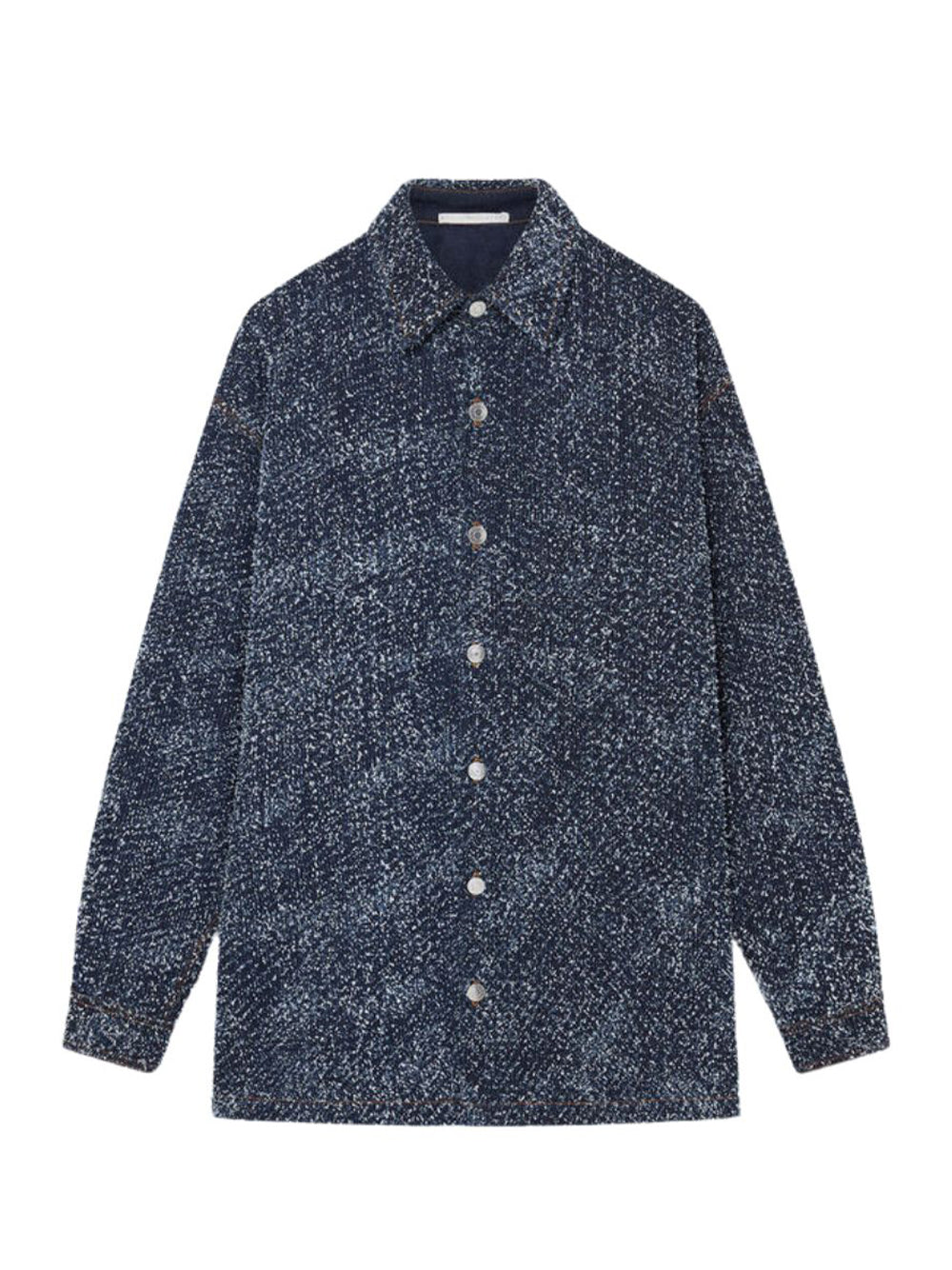 Oversized Denim Bouclé Shirt (Speckled Blue)