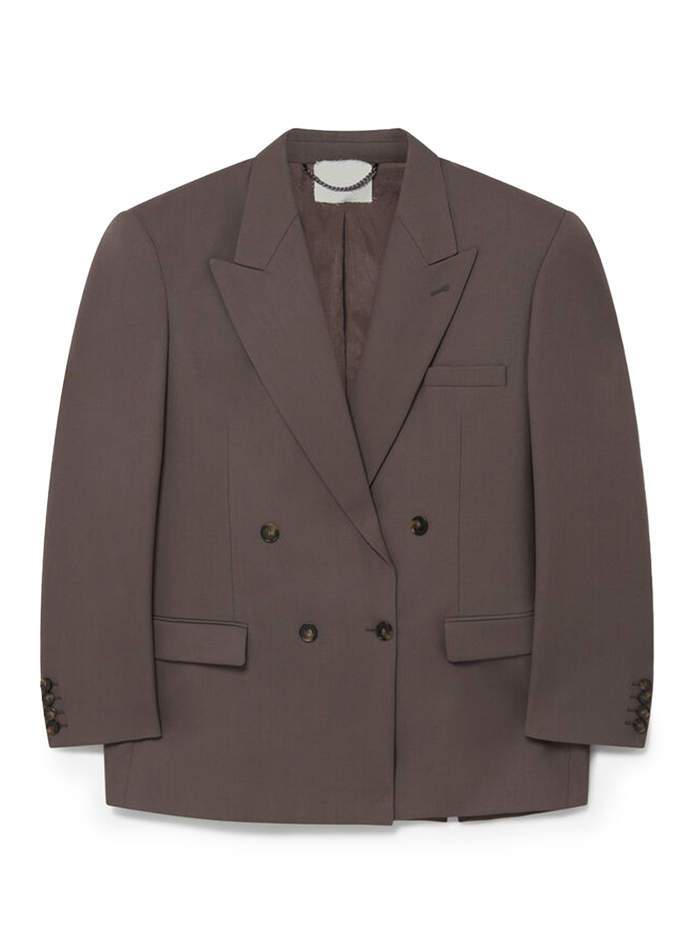 Oversized Double-Breasted Blazer (Taupe)