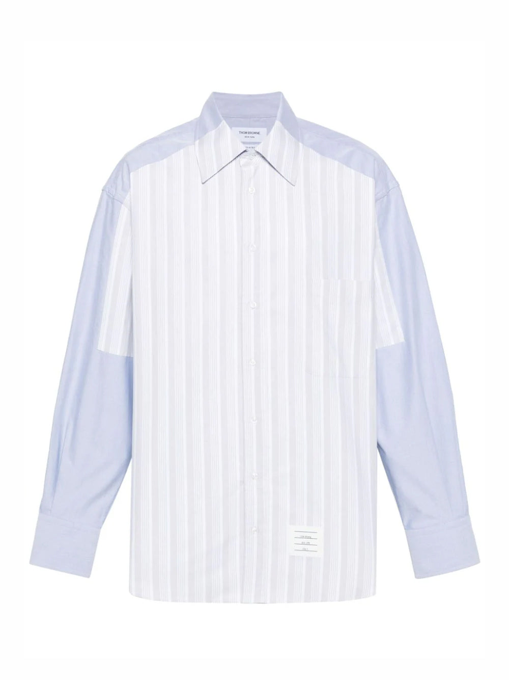 Oversized Long Sleeve Shirt W/Halo In 4 Bar Rep Stripe (Oxford Light Blue)