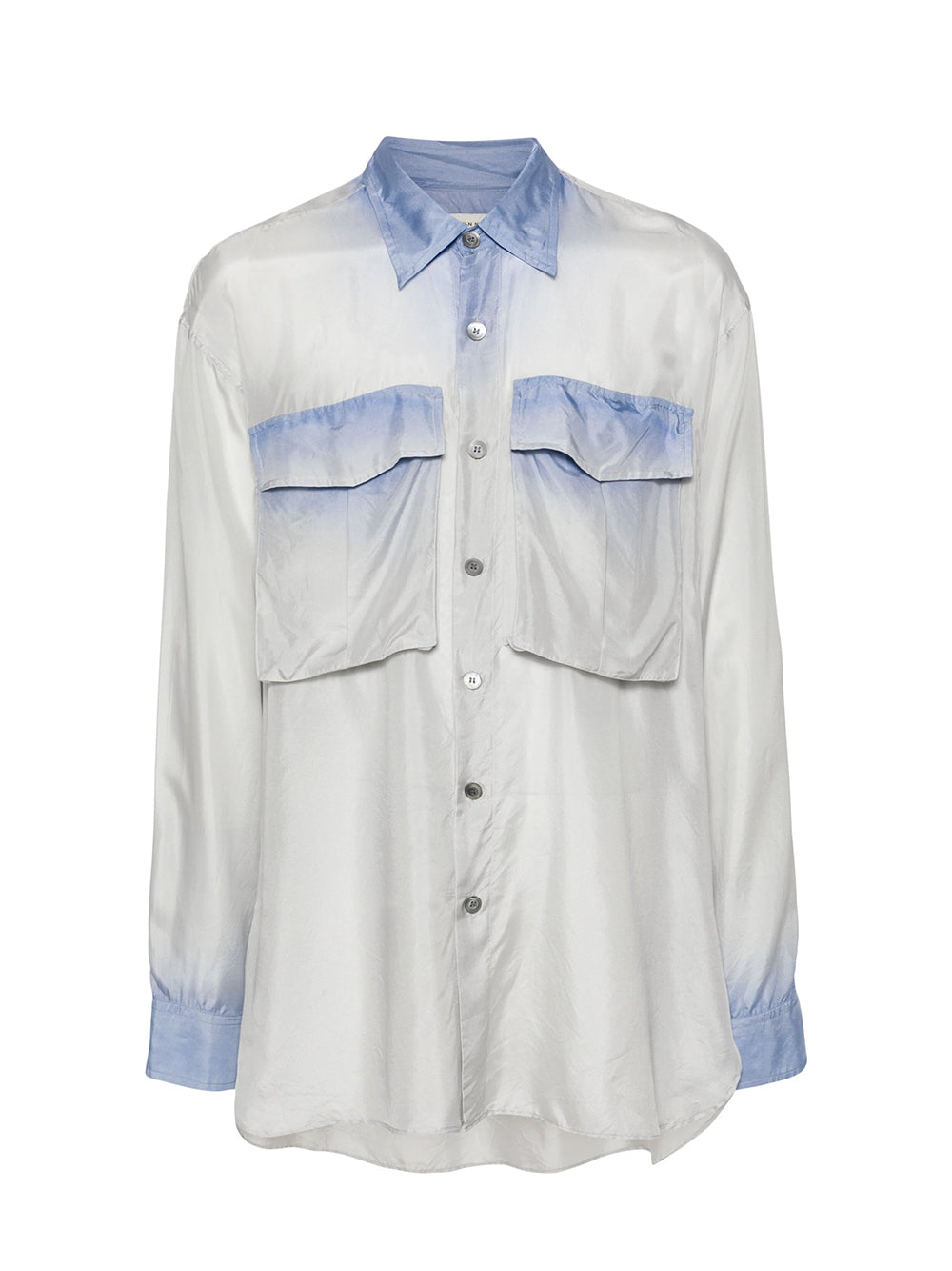 Oversized Silk Shirt (Blue)