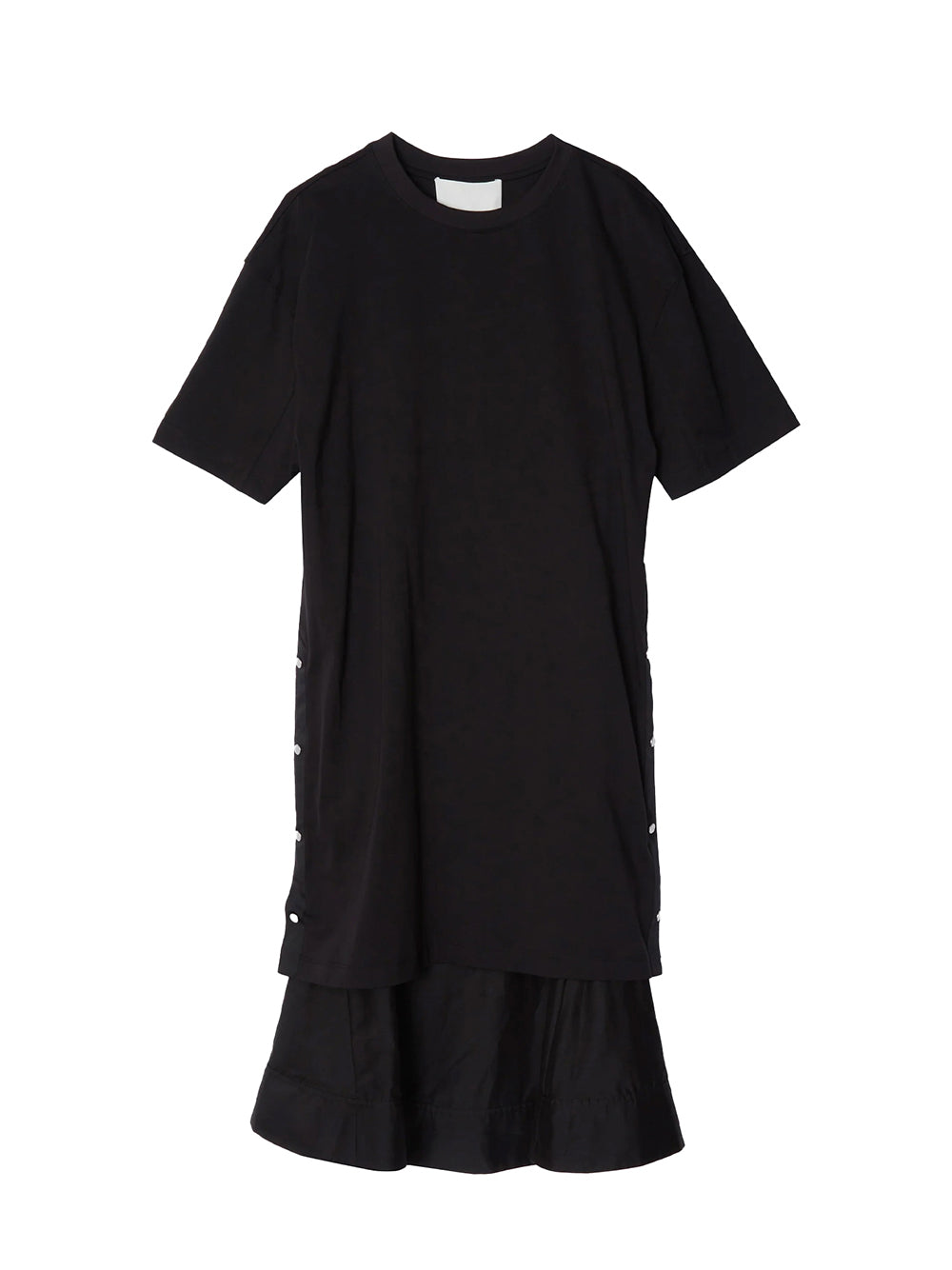 Oversized T-Shirt Combo Dress (Black)