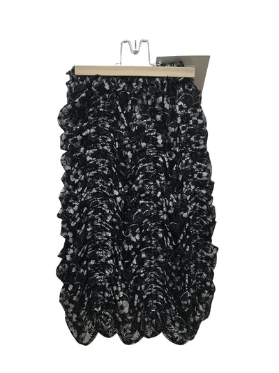 Rayon Nylon Floral Pattern Lace Black