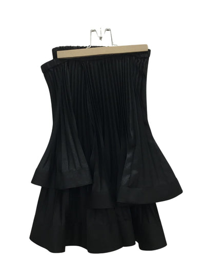 Polyester Back Satin Pleats Black