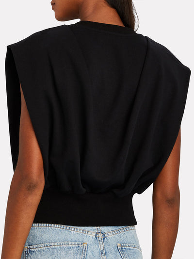 Sleeveless French Terry Top Black